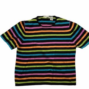Rainbow Stripes Knit Blouse (L)
